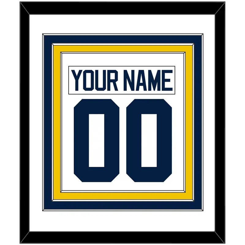Michigan Hockey Nameplate & Number (Back) Combined - Home White - Triple Mat 1