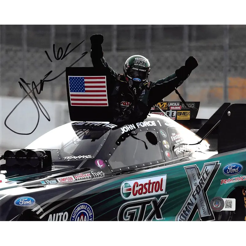 John Force Authentic Signed 8x10 Photo Autographed BAS #BK42713