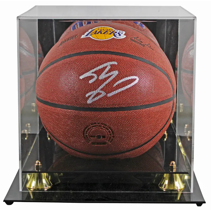 Lakers Shaquille O'Neal Signed Wilson Lakers Logo Brown Basketball W/ Case BAS W