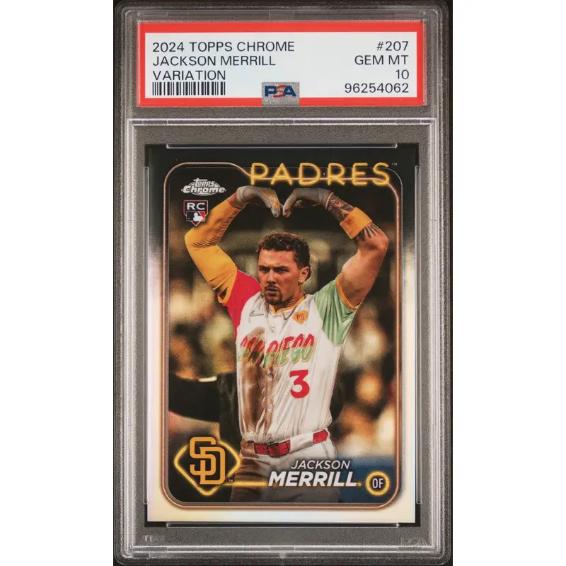 Jackson Merrill 2024 Topps Chrome Rookie Variation #207 PSA 10 Gem Mint