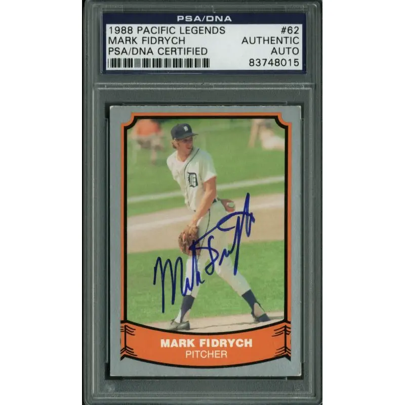 Tigers Mark Fidrych Authentic Signed Card 1988 Pacific Legends #62 PSA Slabbed