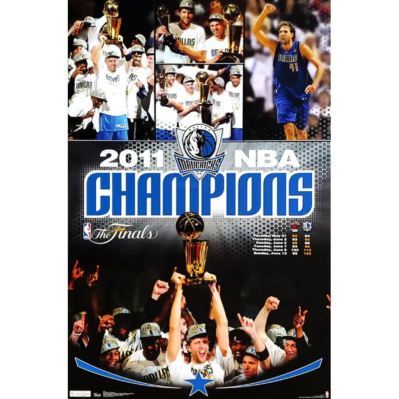 Dallas Mavericks "Celebration" 2011 NBA Champions Commemorative Poster - Costacos