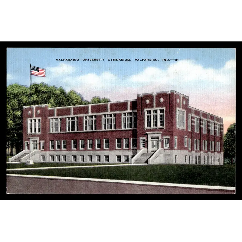 Vintage Valparaiso Gymnasium Postcard
