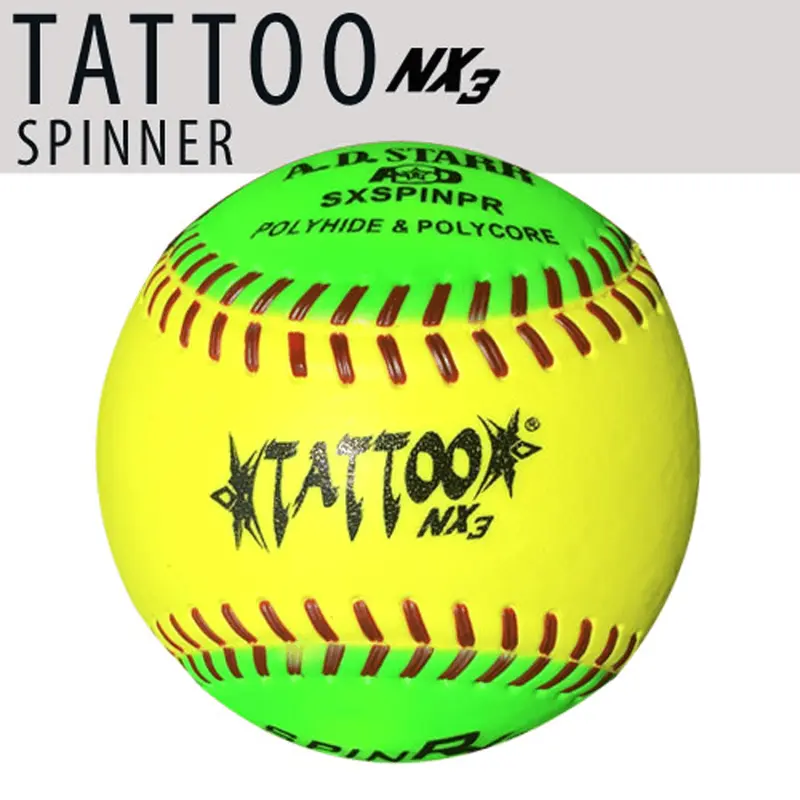 AD Starr Tattoo NX3 Spinner 12" Batting Practice Slowpitch Softballs - SXSPINPR