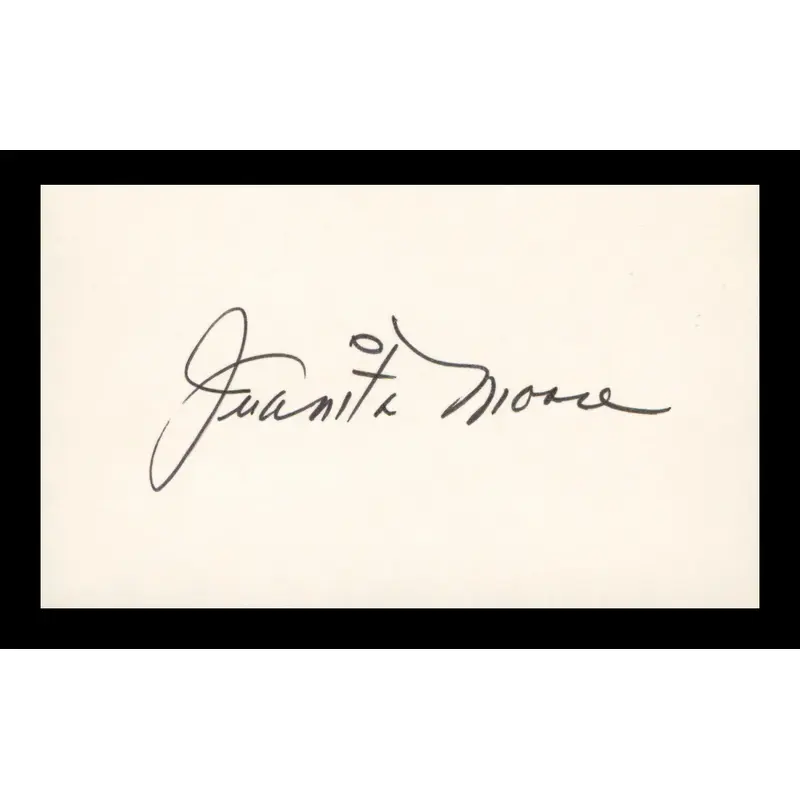 Juanita Moore Imitation of Life Authentic Signed 3x5 Index Card BAS #BP00937