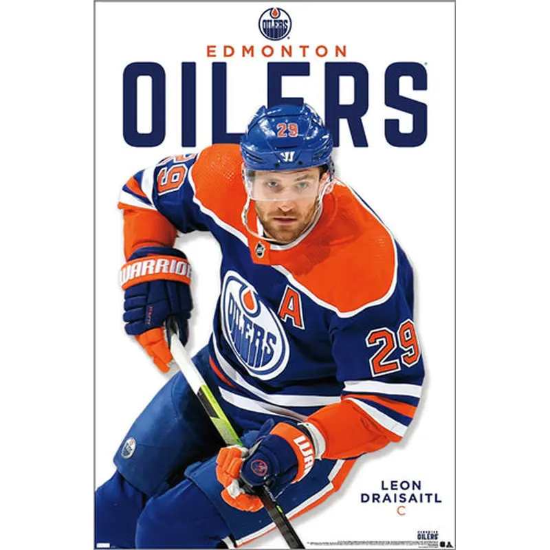 Leon Draisaitl "Superstar" Edmonton Oilers NHL Hockey Poster - Costacos 2024
