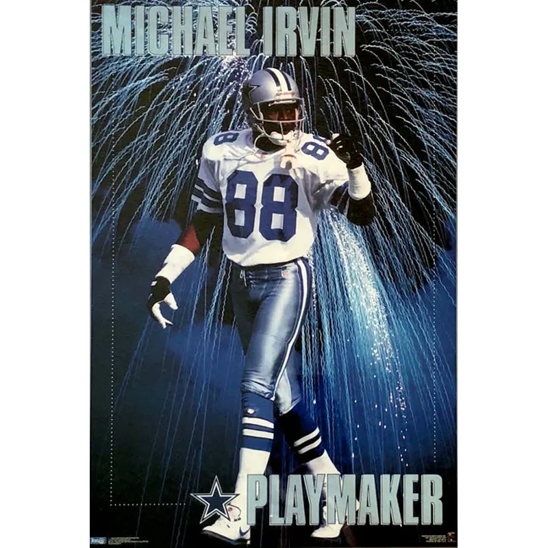 Michael Irvin "Playmaker" Dallas Cowboys NFL Action Poster - Costacos Brothers 1994