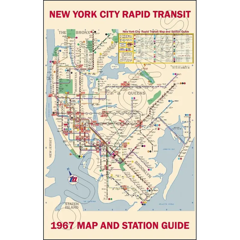 1967 New York Subway Map Poster 11X17 - 2553