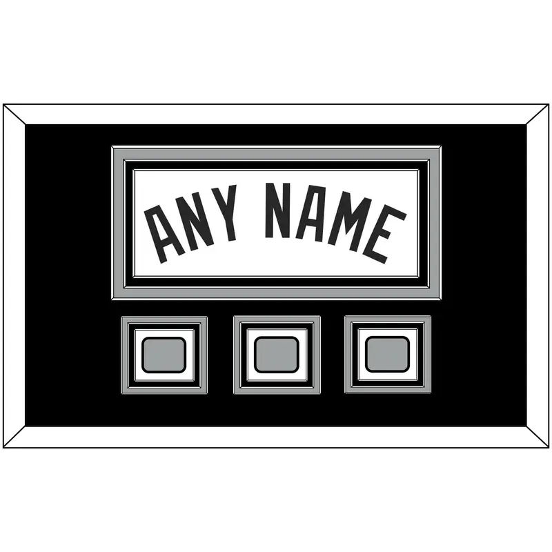San Antonio Name With 3 Champions Banner Patches - Home White (2002-2017) - Triple Mat 2