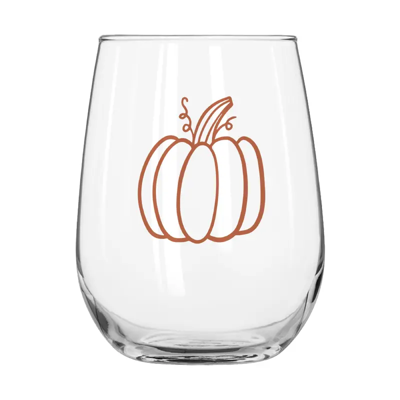 Fall Pumpkin 16oz Glass Curved Beverage