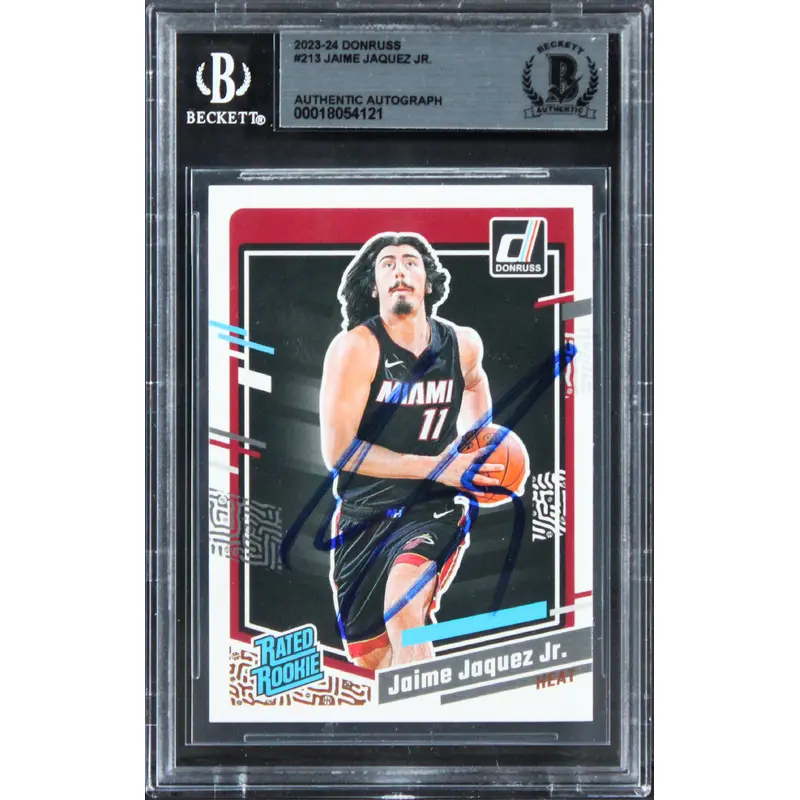 Heat Jaime Jaquez Jr. Authentic Signed 2023 Donruss #213 Rookie Card BAS Slabbed