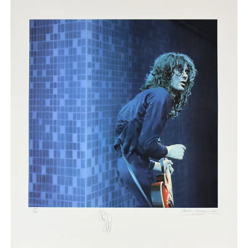 Jimmy Page Led Zeppelin Signed 30x33 LE Artist Print Litho #264/300 BAS #A68033
