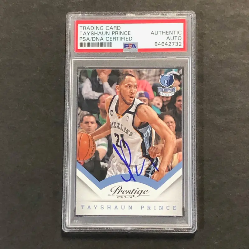 2013-14 Panini Prestige #123 Tayshaun Prince Signed Card AUTO PSA Slabbed Grizzlies