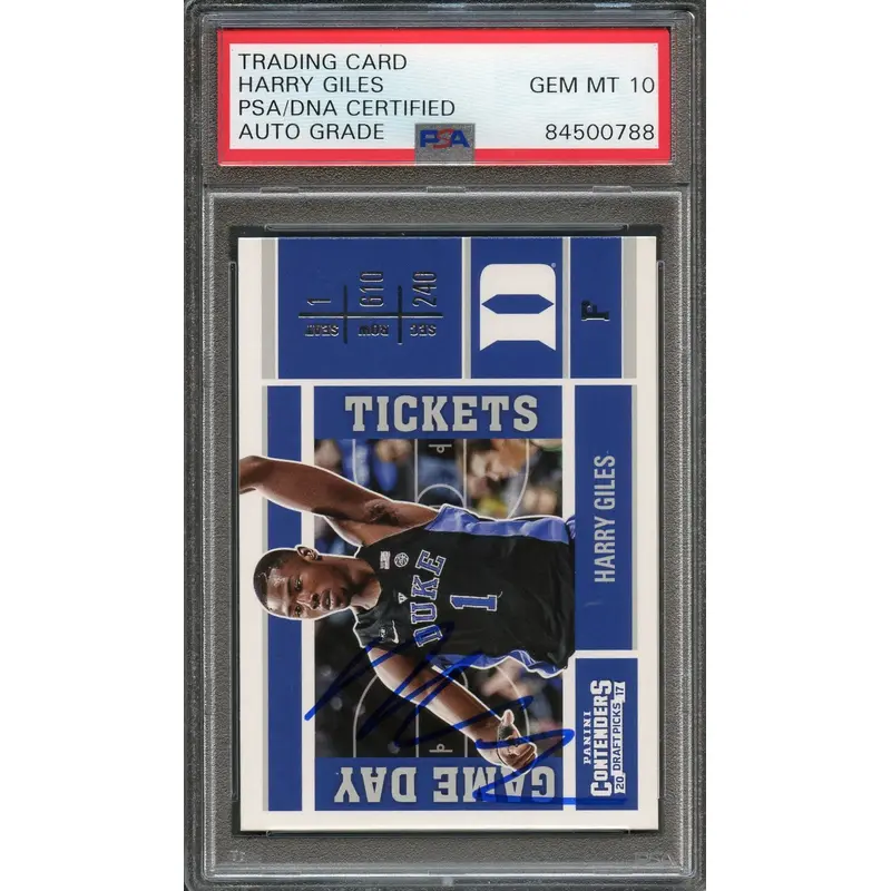 2017 Contenders Draft Picks Game Day #10 Harry Giles Signed PSA Slabbed Auto 10