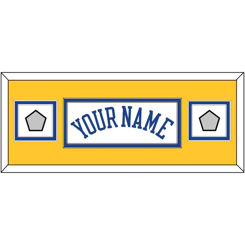 Golden State Name & 2 Finals Patches - Home White (2010-2019) - Double Mat 6