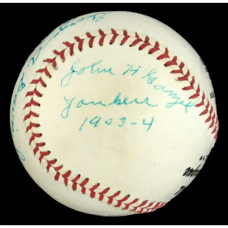John Ganzel Fist Hit In Yankees History New York Highlanders Signed Baseball JSA