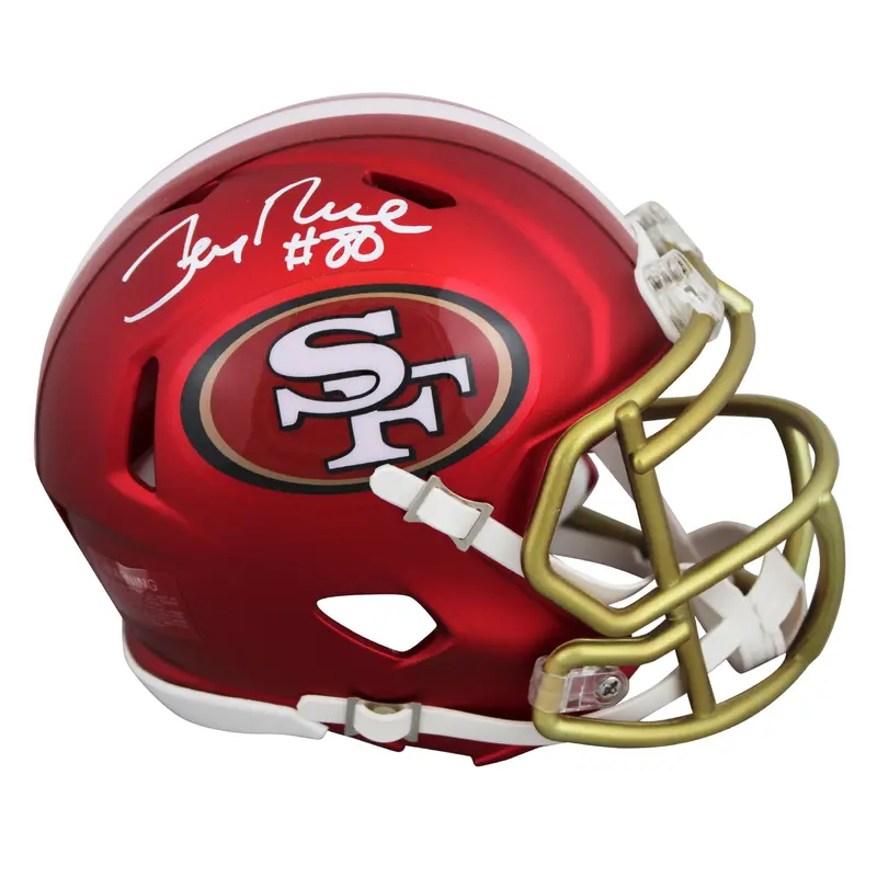 49ers Jerry Rice Authentic Signed Alternate Blaze Speed Mini Helmet Fanatics