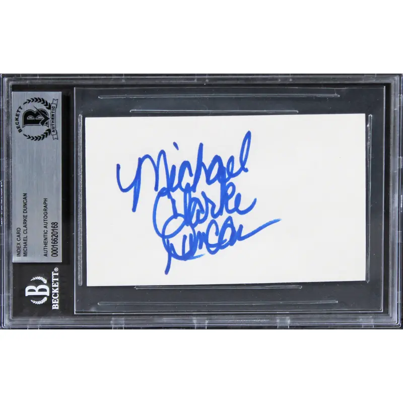Michael Clarke Duncan The Green Mile Authentic Signed 3x5 Index Card BAS Slab 1