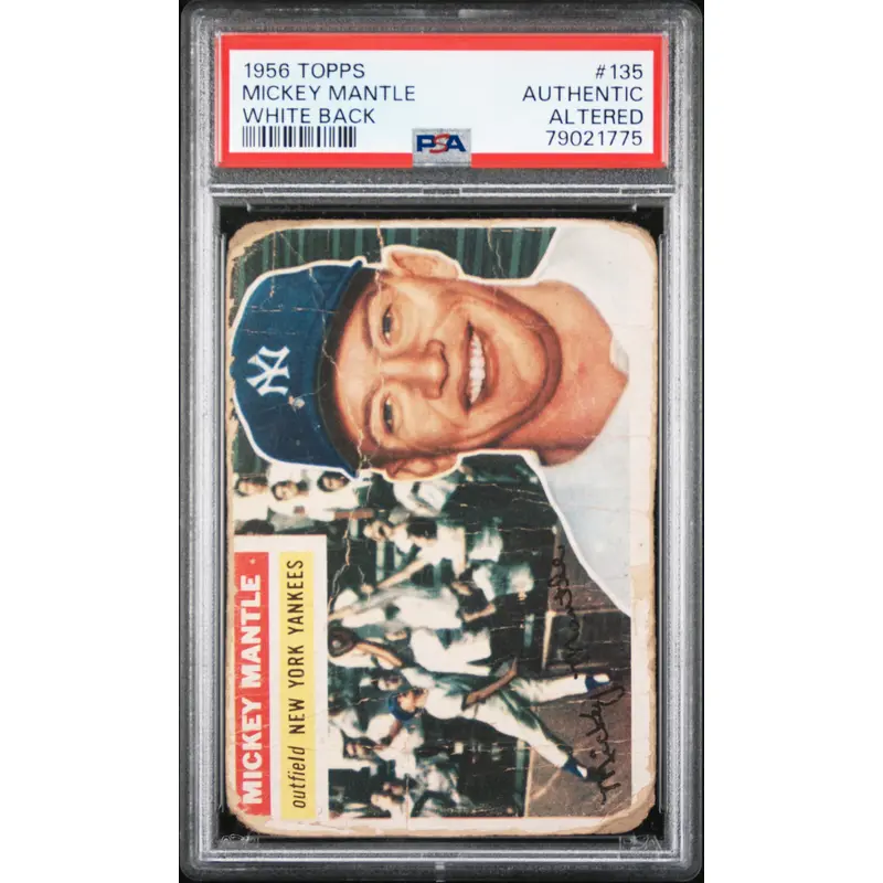 Mickey Mantle 1956 Topps #135 White Back PSA Authentic Altered