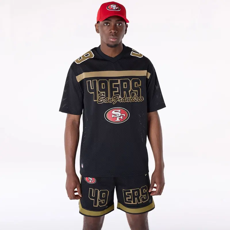 San Francisco 49ers NFL Mesh Black T-Shirt