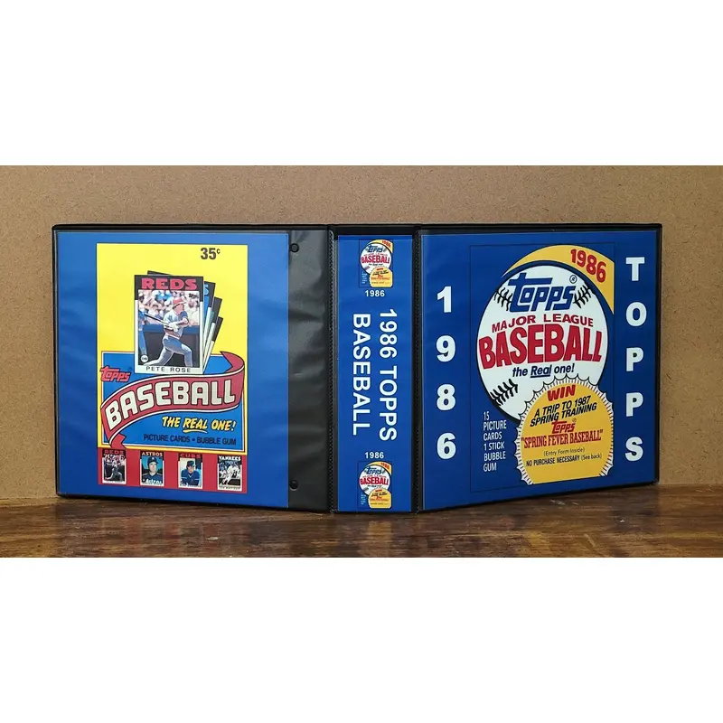 1986 Topps Baseball Cards Custom Made Album Binder Inserts 3 Sizes - 3606