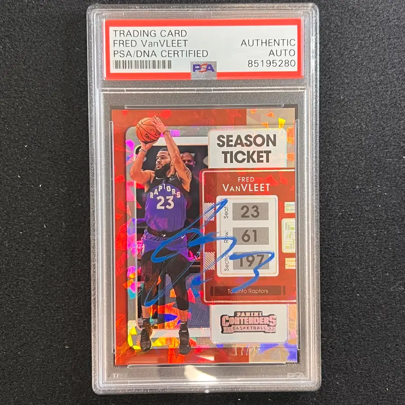 2020-21 Panini Contenders #11 Fred VanVleet Signed Card AUTO PSA Slabbed Raptors