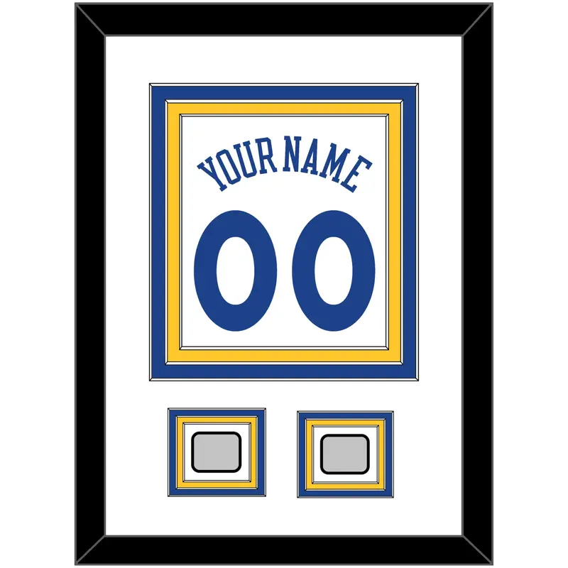 Golden State Name & Number With 2 Finals Patches - Home White (2010-2019) - Triple Mat 1