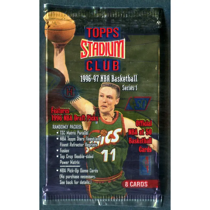 1996/97 Topps Stadium Club Basketball Unopened Series 1 Pack (Hobby) (8)