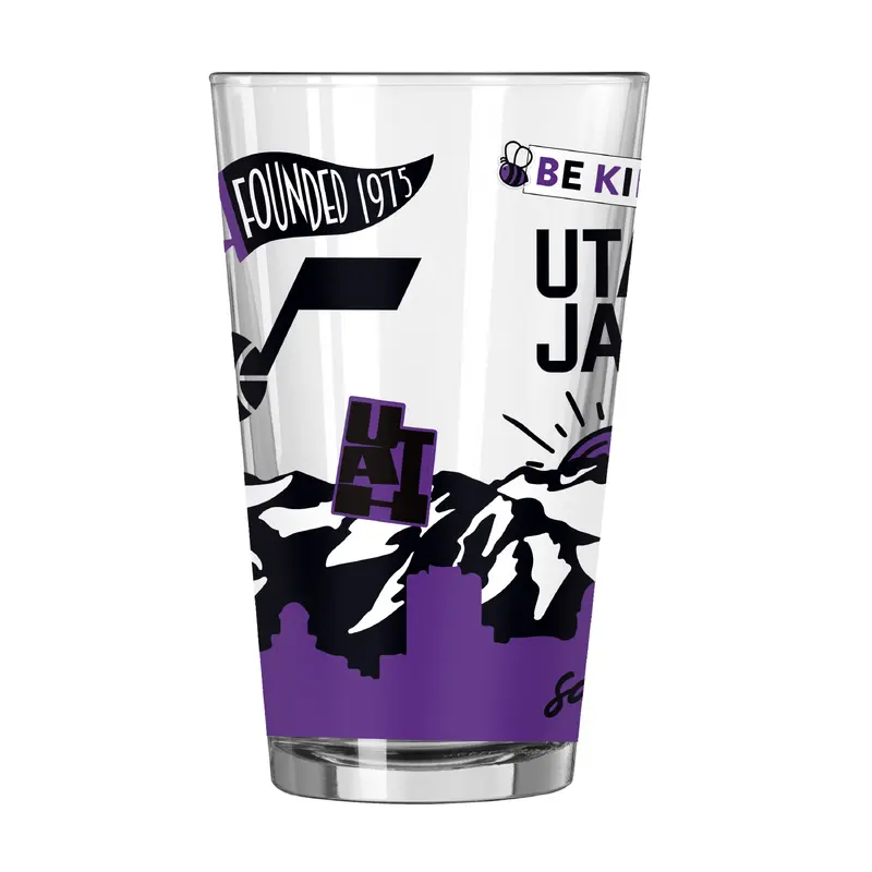 Utah Jazz 16oz Native Pint Glass