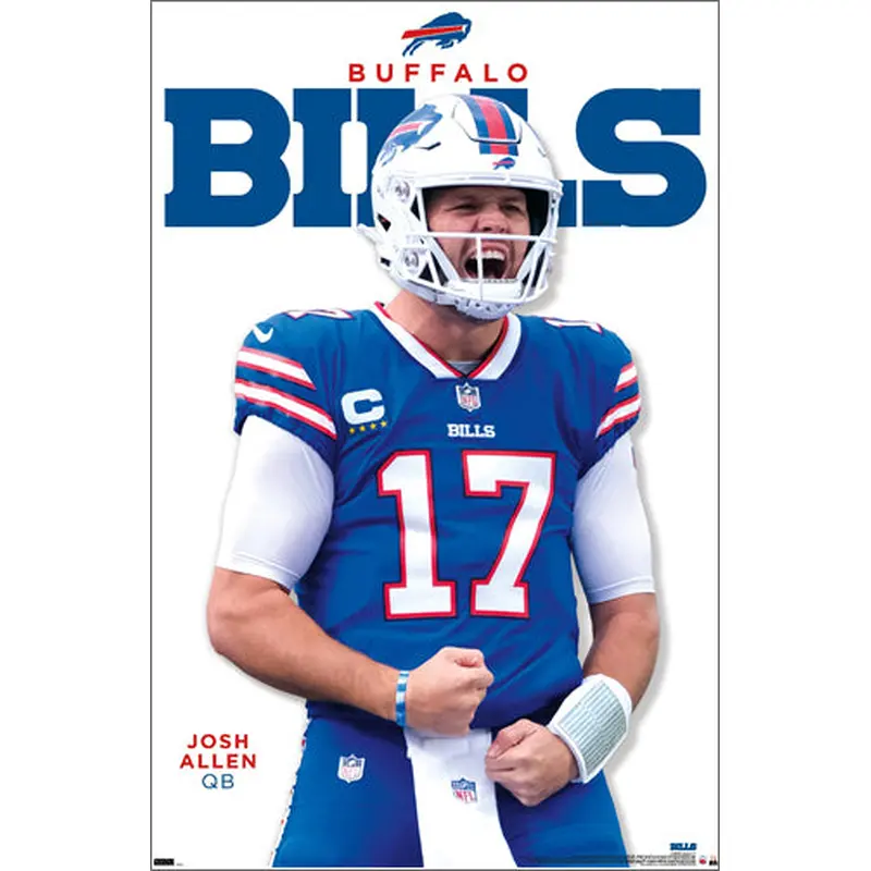 Josh Allen "Touchdown Roar" Buffalo Bills QB NFL Action NFL Poster - Costacos 2023
