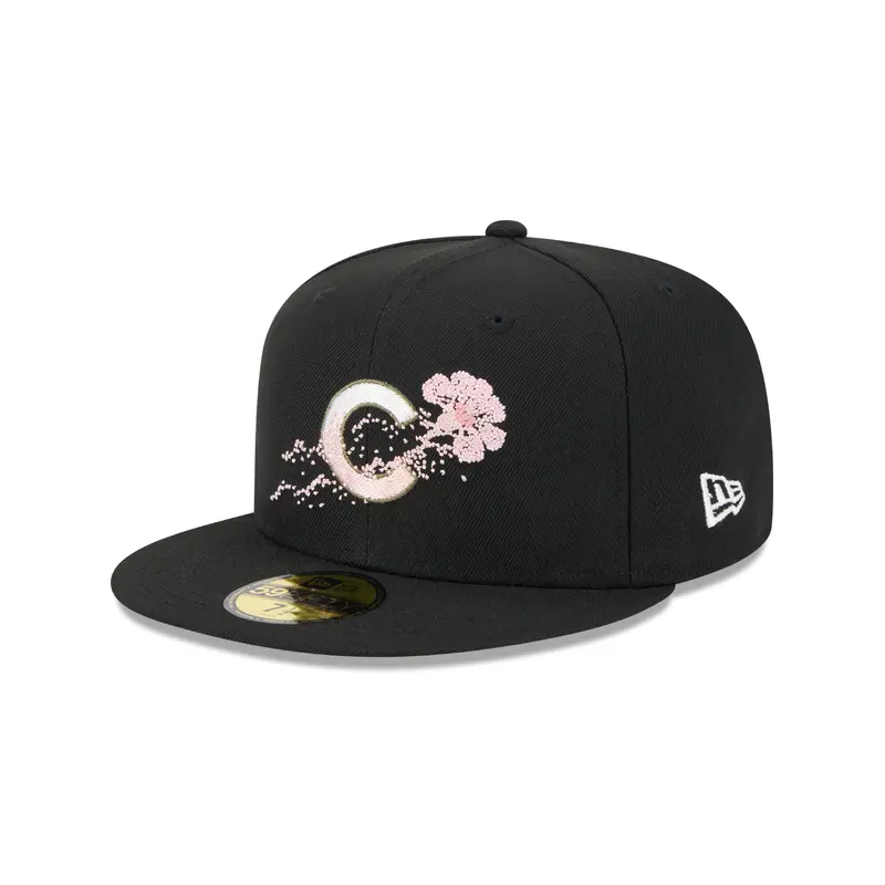 New Era - 59fifty Fitted Cap - Chicago Cubs - DOTTED FLORAL - Black