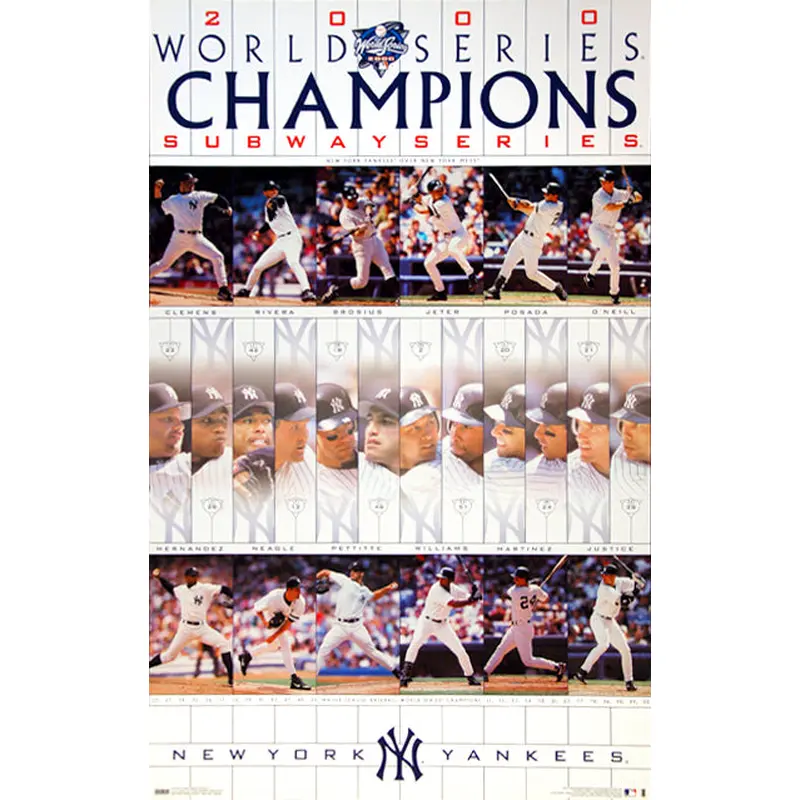 New York Yankees 2000 World Series Champions Commemorative Poster - Costacos Sports