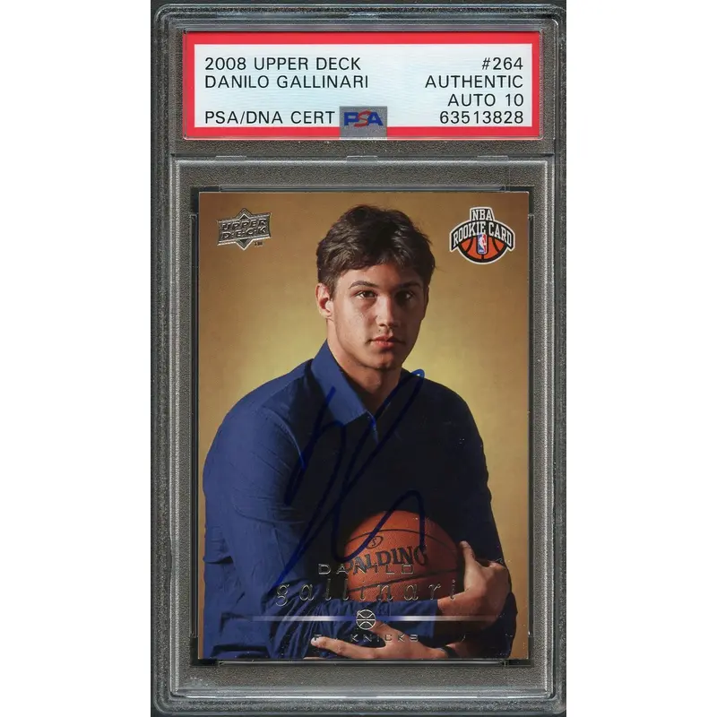 2008-09 Upper Deck #264 Danilo Gallinari Signed Card AUTO PSA Slabbed Knicks