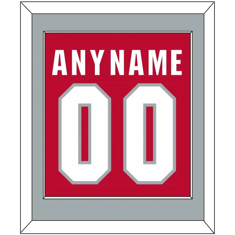Ohio State Basketball Name & Number - Road Red (2013-2014) - Single Mat 2