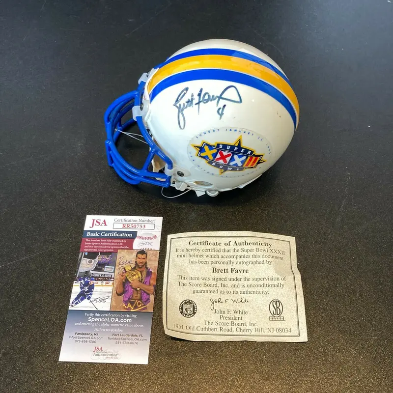 Brett Favre Signed Authentic Riddell 1998 Super Bowl Mini Helmet With JSA COA