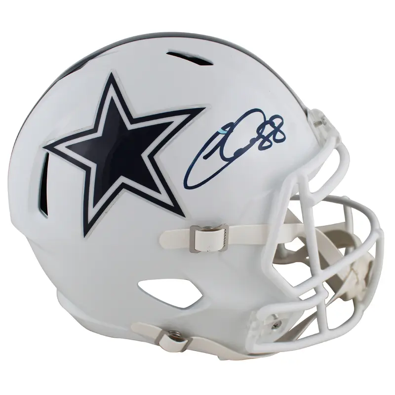 Cowboys CeeDee Lamb Signed 2022 White Full Size Speed Rep Helmet Fanatics 2