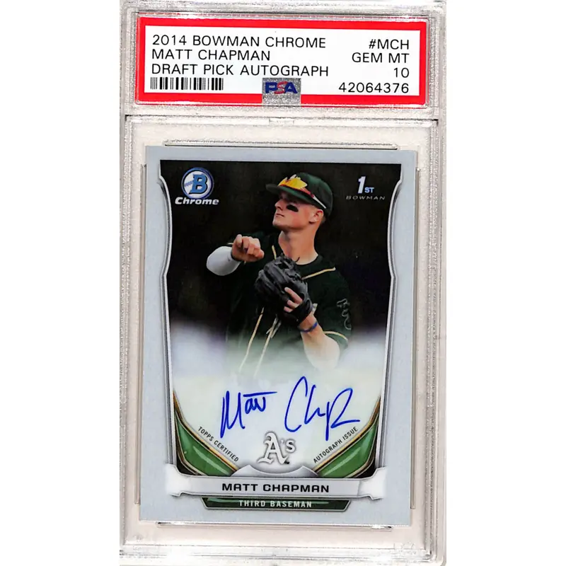 Matt Chapman 2014 Bowman Chrome Auto PSA 10 Gem Mint