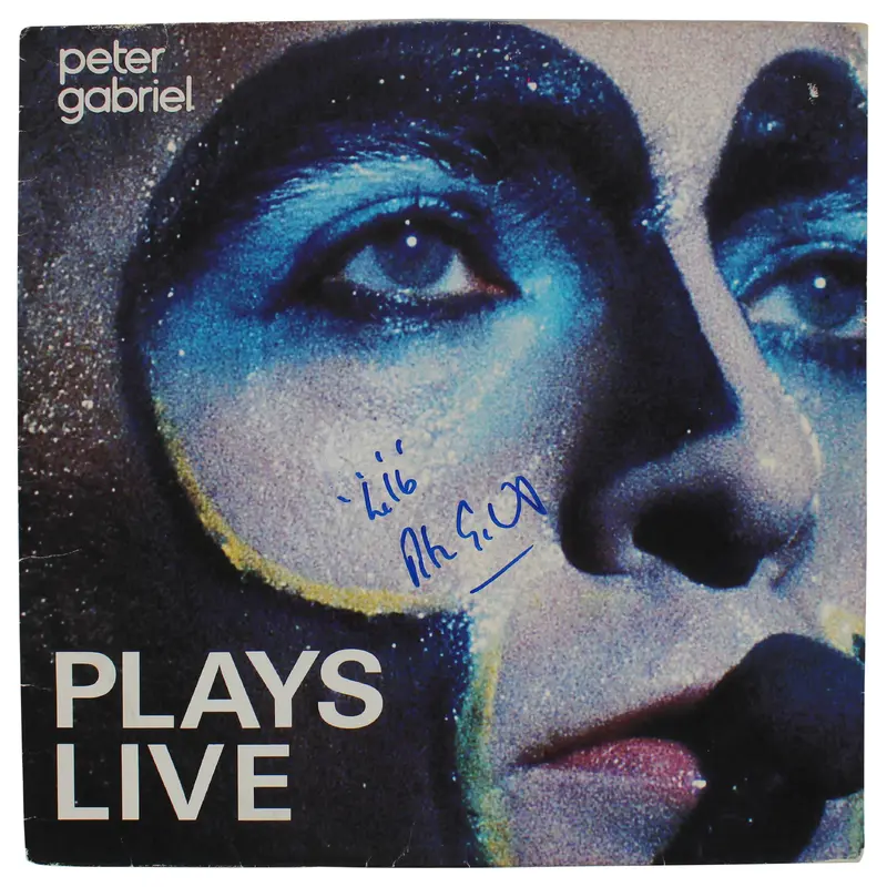 Peter Gabriel "Hello" Authentic Signed Plays Live Album Cover BAS #BG83042