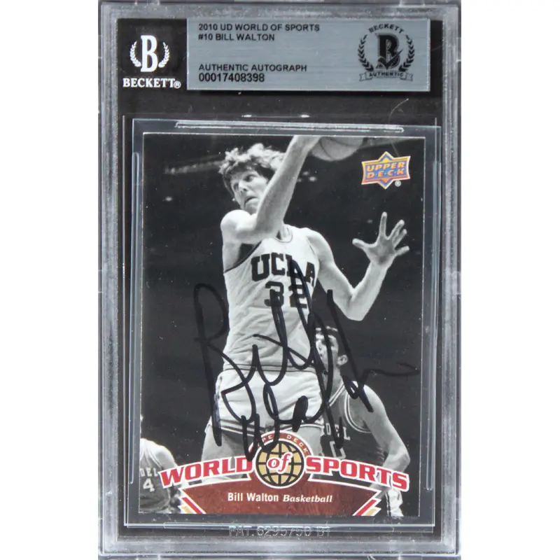 UCLA Bill Walton Authentic Signed 2010 UD World Of Sports #10 Card BAS Slabbed