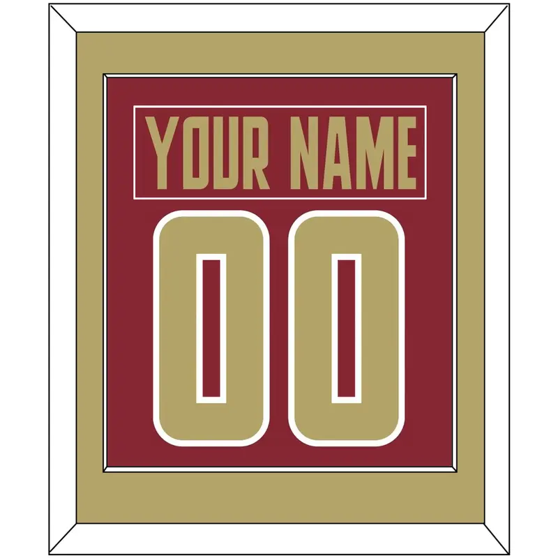 Boston College Nameplate & Number (Back) Combined - Road Maroon (2011-2015) - Single Mat 2