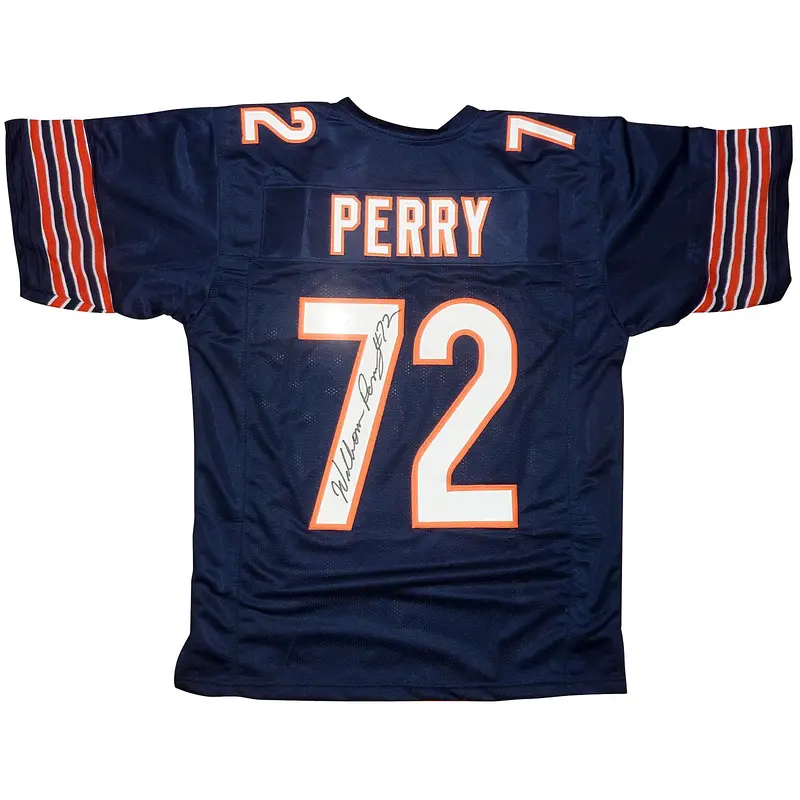 William "The Fridge" Perry Signed Chicago (Navy Blue #72) Custom Jersey - Beckett