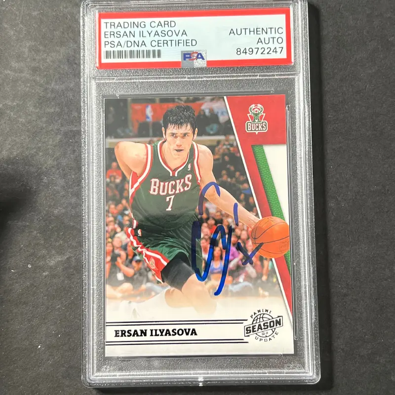 2010-11 Panini Season Update #65 Ersan Ilyasova Signed Card AUTO PSA Slabbed Bucks