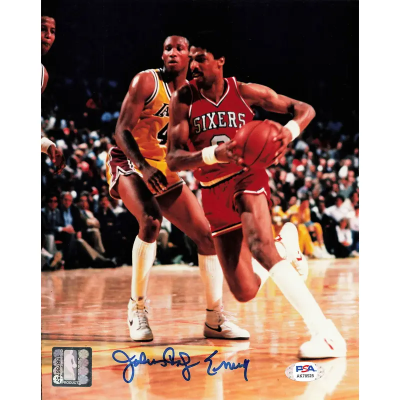 JULIUS ERVING signed 8x10 photo PSA/DNA Philadelphia 76ers Autographed