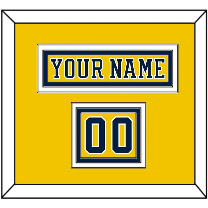 Michigan Hockey Nameplate & Number (Shoulder) - Alternate Maize (2019-2020) - Triple Mat 2