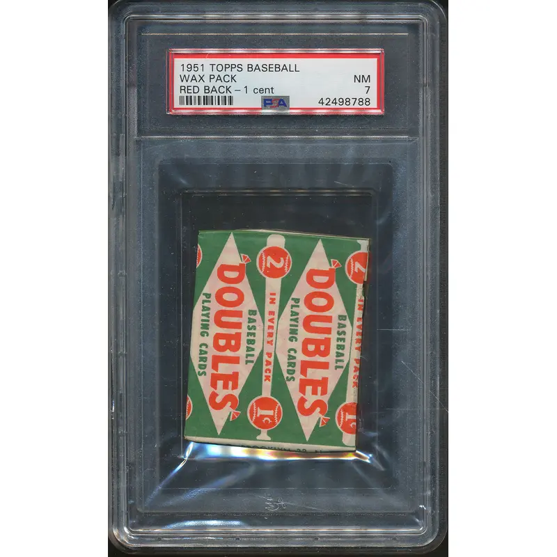 1951 Topps Baseball Red Back Unopened Wax Pack PSA 7