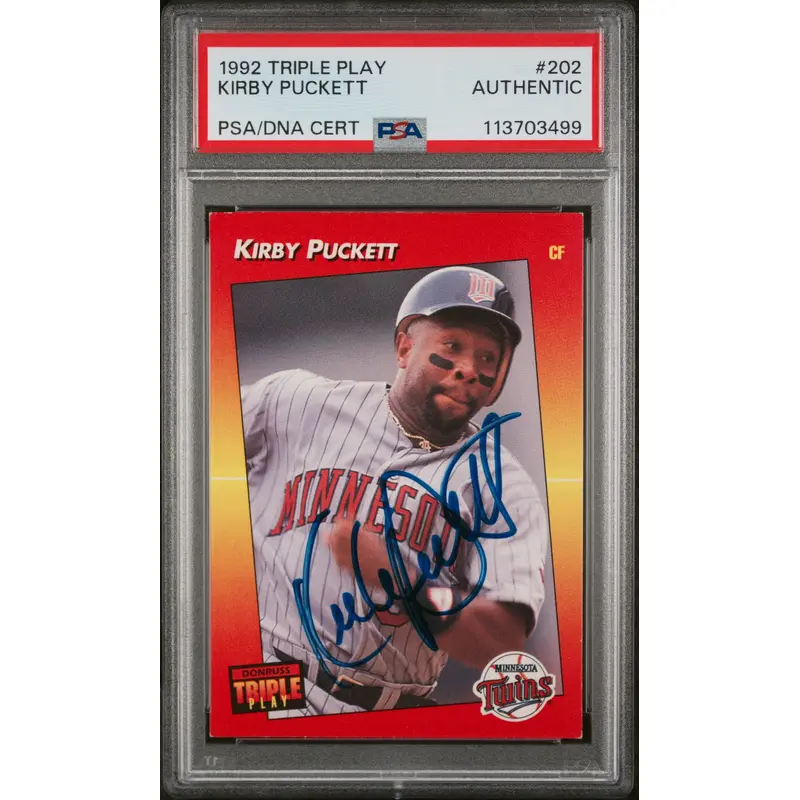 Kirby Puckett 1992 Triple Play Autograph PSA Auth