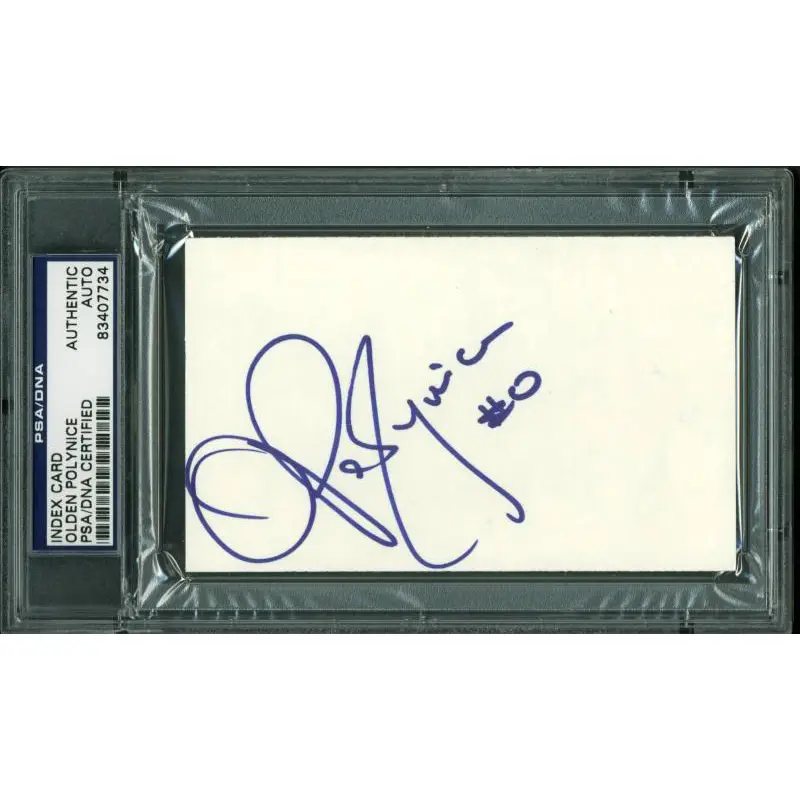 Sonics Olden Polynice Authentic Signed 3X5 Index Card Autograph PSA/DNA Slabbed
