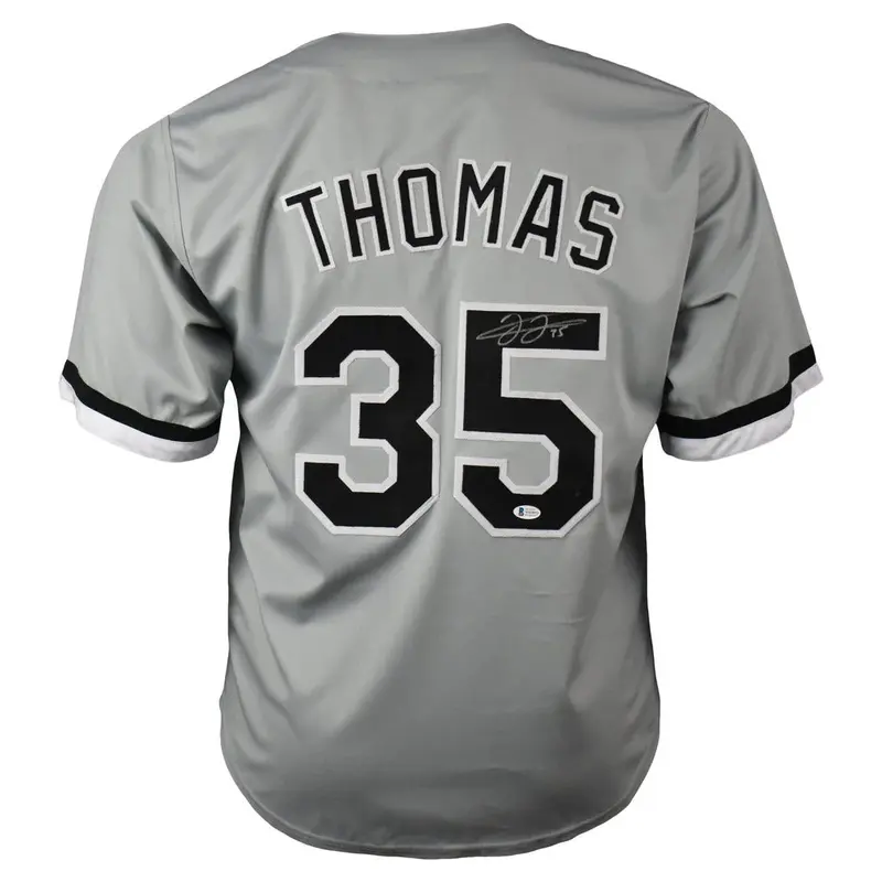 Frank Thomas Autographed Chicago (Grey #35) Custom Jersey - JSA
