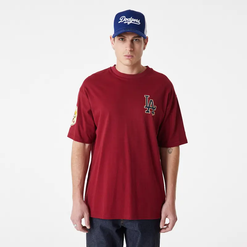 New Era - MLB Large Logo T-Shirt - Los Angeles Dodgers - Cardinal/Navy