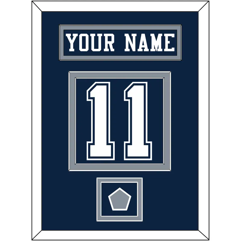 Dallas Nameplate & Number (Back) With Super Bowl Jersey Patch - Blue Jersey - Double Mat 2